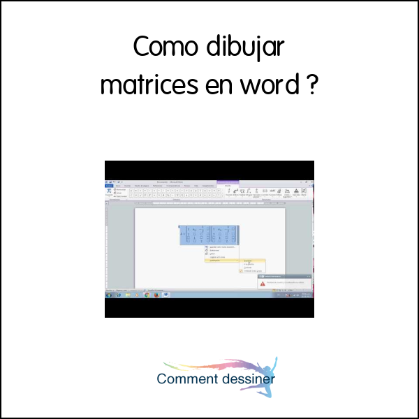 Como dibujar matrices en word